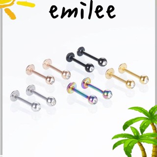 Emilee ต่างหู สเตนเลส ประดับเพชร เครื่องประดับ สําหรับเจาะหู จมูก ปาก