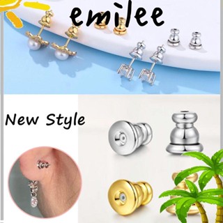 Emilee ต่างหูซิลิโคนใส ทอง 18k กันแพ้ เครื่องประดับ สําหรับทุกเพศ