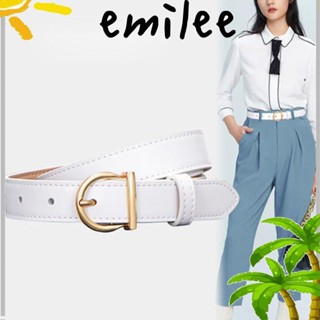 Emilee เข็มขัดหนัง PU เข็มขัดผู้หญิง ลําลอง กระโปรงกางเกง ป่า