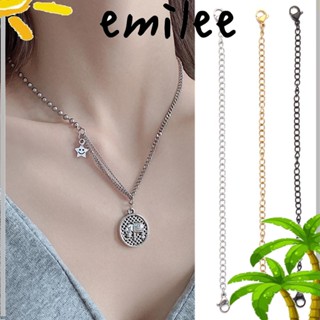 Emilee อุปกรณ์ขยายโซ่ สเตนเลส สีทอง สีเงิน สีดํา สําหรับทําเครื่องประดับ DIY