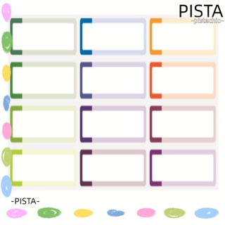 Pista ป้ายชื่อ ทรงสี่เหลี่ยมผืนผ้า กันน้ํา มีกาวในตัว 180 ชิ้น 15 แผ่น 15 แผ่น 180 ชิ้น