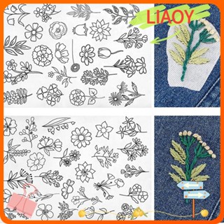 Liaoy กระดาษปักครอสสติตช์ ลายดอกไม้ และใบไม้ แฮนด์เมด DIY