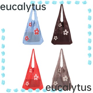 Eucalytus1 กระเป๋าสะพายไหล่ กระเป๋าถือ ผ้าถัก ความจุขนาดใหญ่ แฟชั่นฤดูร้อน สําหรับสตรี