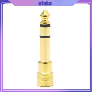 Utake อะแดปเตอร์แจ็คหูฟังสเตอริโอ 6 5 มม. 1 4 Male Plug To 3 5 มม. 1 8 Female