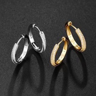 moissanite diamond hoop earrings yellow Gold /white gold color