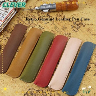 Clever กระเป๋าดินสอ หนังวัวแท้ 170*35 มม. 10 สี คุณภาพสูง สไตล์เรโทร