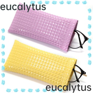 Eucalytus1 กระเป๋าแว่นกันแดด หนัง PU นิ่ม แบบพกพา สีพื้น สําหรับอ่านหนังสือ