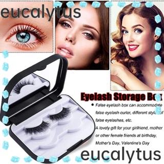 Eucalytus1 กล่องเก็บขนตาปลอม 3 ชั้น พร้อมกระจกแต่งหน้า