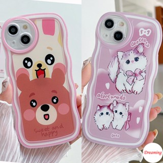 เคสโทรศัพท์มือถือ ทรงวงรี ลายหมี และแมวน่ารัก สําหรับ VIVO V27E V25E V23E V21E V20 V17 V15 V9 Youth V5S S1 Pro