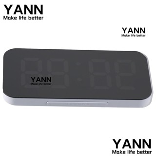 Yann1 นาฬิกาปลุกดิจิทัล หน้าจอกระจก 11 สี 2 พอร์ตชาร์จ USB ปรับความสว่างได้ สีขาว สําหรับบ้าน ห้องนอน