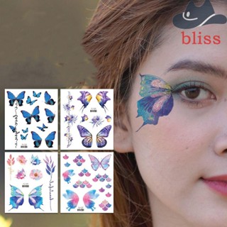 Bliss สติกเกอร์รอยสัก ลายกลิตเตอร์น่ารัก ไม่เป็นอันตราย หลากสี