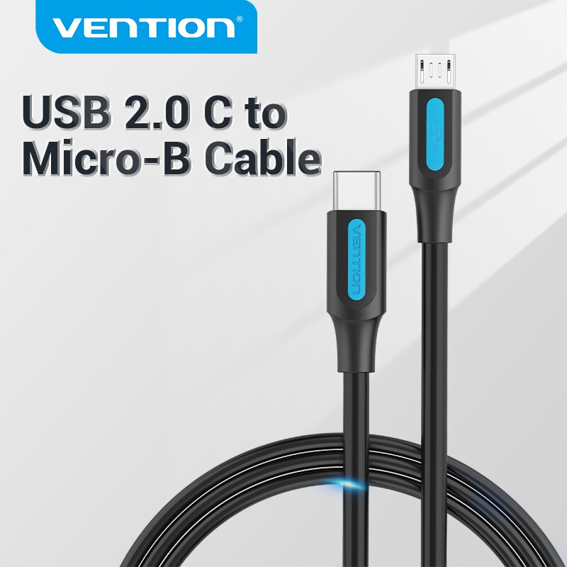 Vention 2A Type C เป็น Micro USB สายชาร์จ สายชาร์จเร็ว อะแดปเตอร์ชาร์จ Type-C โทรศัพท์มือถือ สาย Micro USB