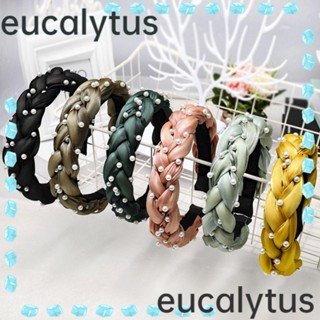 Eucalytus1 ที่คาดผมถัก ประดับมุก สไตล์วินเทจ แฟชั่น สําหรับงานปาร์ตี้