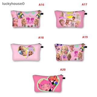 Luckyhouse0^^ กระเป๋าถือ กระเป๋าเครื่องสําอาง ลายการ์ตูนตุ๊กตาบาร์บี้น่ารัก สีชมพู สําหรับเด็กผู้หญิง