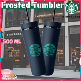 พร้อมส่ง Frosted Starbucks Tumbler Water Bottle Double-layer Outdoor Water Drinking Cup Water Bottle Candy Colour Straw Cup Water Cup 500 Ml excellent_th