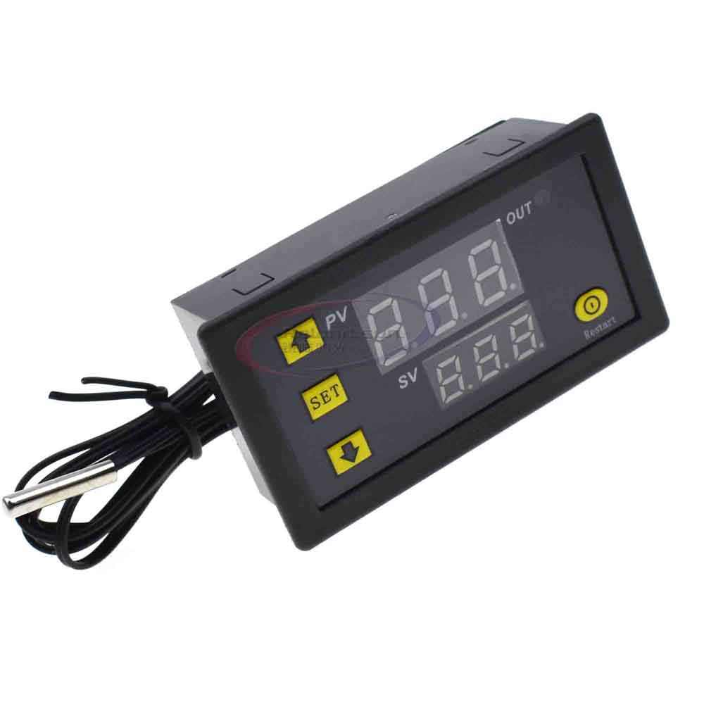 สายโพรบเทอร์โมสตัท ควบคุมอุณหภูมิดิจิทัล W3230 12V 24V AC110-220V 22A หน้าจอ LED พร้อมเครื่องควบคุมความร้อน และความเย็น