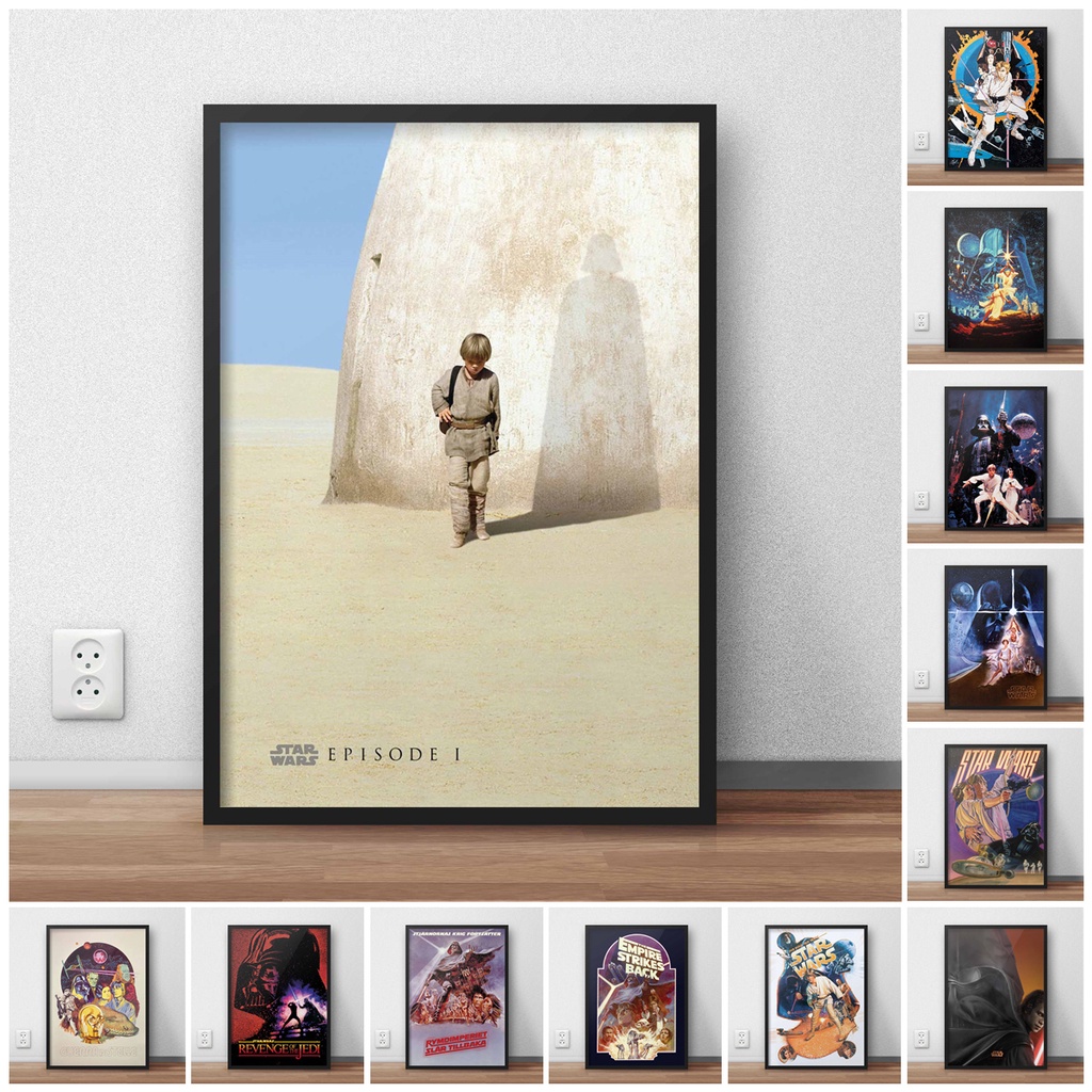 Disney ภาพยนตร์คลาสสิก Star Wars Sci-Fi ตกแต่งบ้าน Wall Art Decor โปสเตอร์คุณภาพสูงผ้าใบพิมพ์ Art สติ๊กเกอร์ติดผนัง