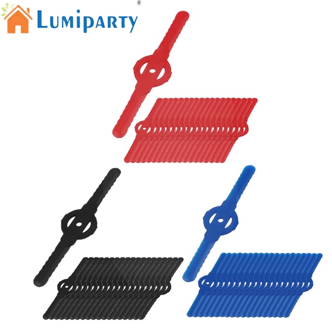 Lumiparty ใบมีดเครื่องตัดหญ้าไฟฟ้า แบบพลาสติก ไร้สาย แบบเปลี่ยน 100 ชิ้น