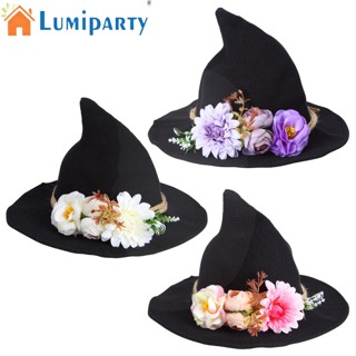 Lumiparty หมวกแม่มด ปีกกว้าง ขนาดใหญ่ อุปกรณ์เสริม สําหรับปาร์ตี้ฮาโลวีน