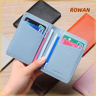 Rowans กระเป๋าใส่บัตร หนัง PU หลายช่อง สีพื้น สําหรับผู้ชาย และผู้หญิง