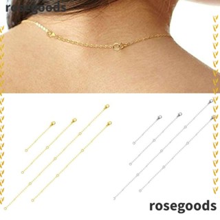 Rosegoods1 โซ่ต่อขยาย เครื่องประดับ สร้อยคอ สร้อยข้อมือ ล็อกล็อบสเตอร์ อัลลอย ทนทาน สีทอง สีเงิน สําหรับผู้ชาย ผู้หญิง