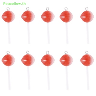 Peacellow พวงกุญแจเรซิ่น รูปอมยิ้ม 3D Diy 10 ชิ้น