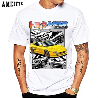 เสื้อยืดแขนสั้นลําลอง พิมพ์ลาย JDM Sports Car MR2 SW20 สีขาว สไตล์เรโทร แฟชั่นฤดูร้อน สําหรับผู้ชาย