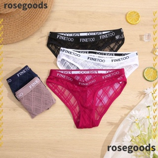 Rosegoods1 กางเกงชั้นใน ผ้าฝ้าย เอวสูง ระบายอากาศ ใส่สบาย ลายดอกไม้ ลูกไม้ เซ็กซี่ สําหรับผู้หญิง