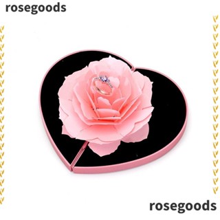 Rosegoods1 กล่องแหวน รูปดอกกุหลาบ สําหรับใส่เครื่องประดับ แหวน