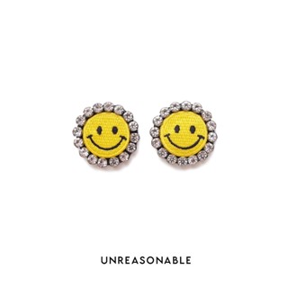 ต่างหู Smiley สีเหลือง ต่างหูคลิป ต่างหูก้านเงินแท้ น้ำหนักเบา UA0885-02 Unreasonable Accessories