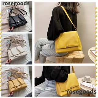 Rosegoods1 กระเป๋าถือ กระเป๋าสะพายไหล่ สีพื้น อเนกประสงค์ แฟชั่น หลากสีสัน สําหรับนักเรียน