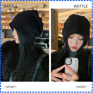 Wattle หมวกกันน็อค แบบสวมหัว ผ้ากํามะหยี่ขนนิ่ม กันลม ให้ความอบอุ่น สีพื้น แฟชั่นฤดูหนาว