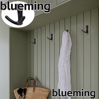 Blueming2 ตะขอแขวนผ้าขนหนู ผ้าพันคอ หมวก และกุญแจ โลหะผสมสังกะสี ทนทาน สีดําด้าน คุณภาพสูง 4 ชิ้น