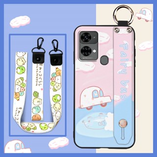 Cartoon Phone Holder Phone Case For Oukitel C33 ring Kickstand Wristband Fashion Design Anti-dust Waterproof Lanyard protective