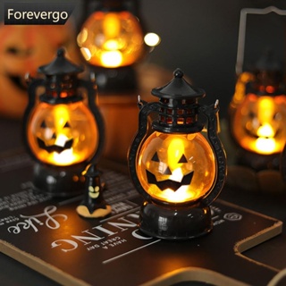 Forevergo โคมไฟ LED รูปฟักทองผีน่ากลัว สําหรับแขวนตกแต่งบ้าน ปาร์ตี้ฮาโลวีน E8F2