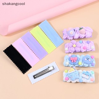 Shakangcool กิ๊บติดผม ทรงสี่เหลี่ยมผืนผ้า สีมาการอง สําหรับทําเครื่องประดับ Diy 10 ชิ้น SGL