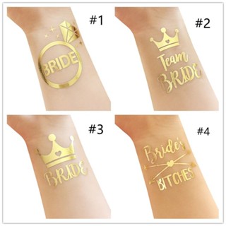 2Pcs Bride Tattoos Sticker Gold Temporary Hens Night Team Bride Willy Diamond In Stock JY Clearance sale