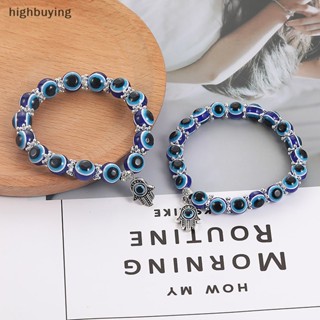 [highbuying] สร้อยข้อมือ แฮนด์เมด รูปตาชั่วร้าย สีฟ้า สําหรับผู้หญิง พร้อมส่ง