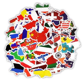 New 50pcs National Flag Stickers Car Guitar Skateboard Luggage Computer Stickers