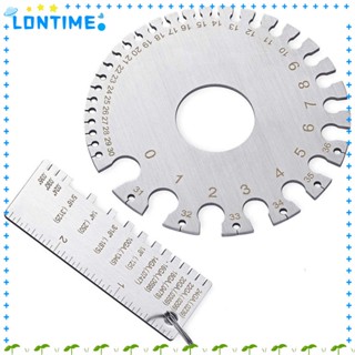 Lontime แผ่นเกจวัดความหนาสายไฟ สเตนเลส โลหะ ทรงกลม สองด้าน สําหรับงานเชื่อม 2 ชิ้น