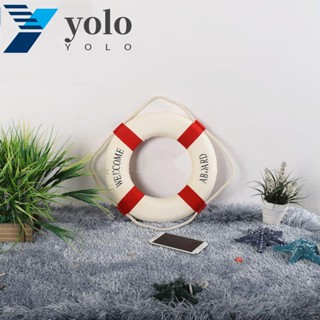 Yolo ทุ่นโฟม ผ้าฝ้าย สีแดง สีฟ้า 25 ซม. สําหรับตกแต่งชายหาด