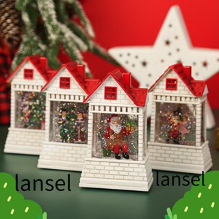 Lansel โคมไฟซานตาคลอส แครกเกอร์ ตกแต่งบ้าน คริสต์มาส บ้านหิมะ ของขวัญเด็ก เครื่องประดับคริสต์มาส ฉีดน้ํา บ้านหลังเล็ก