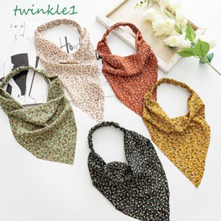 Twinkle1 ที่คาดผม แบบยืดหยุ่น ผ้าบาง พิมพ์ลายดอกไม้ น่ารัก สไตล์ยุโรปและอเมริกา เครื่องประดับผม