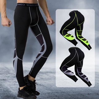 Tights Mens High Elastic Bottoming Training Trousers Morning Running Night Running Equipment Cropped Pants Gym Running Tights Men F6HS