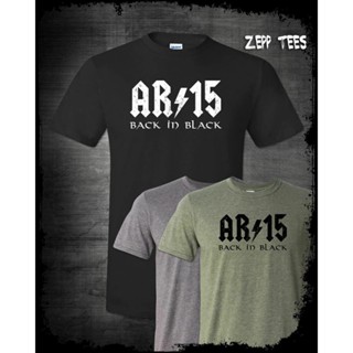 เสื้อยืดแขนสั้นAR15กลับสีดำเสื้อยืดทหาร Pro ปืน Rights Shall Not Be Infringed ACDCS-5XL