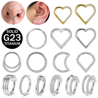 จิวเจาะจมูก เหล็กไทเทเนียม คริสตัล รูปหยดน้ํา G23 8/10 มม. 1 ชิ้น