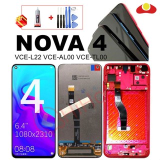 ของแท้ หน้าจอสัมผัส LCD พร้อมกรอบ แบบเปลี่ยน สําหรับ Huawei Nova 4 VCE-L22 Huawei Nova4 LCD