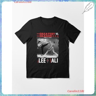 เสื้อยืดคอกลม เสื้อยืดผ้าหนา tshirt 2022 Mod. 2 The Greatets Vs The Dragon Bruce Lee Vs Muham