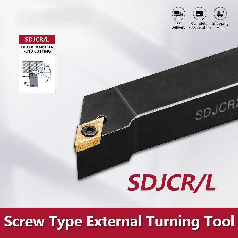 1pc SDJCR1212 SDJCR16 SDJCR2020 SDJCR25 SDJCR3232 ภายนอกเครื่องมือ SDJCR SDJCL เครื่องกลึงบาร์เปลี่ยนผู้ถือ CNC เครื่องตัดสําหรับคาร์ไบด์แทรก DCMT