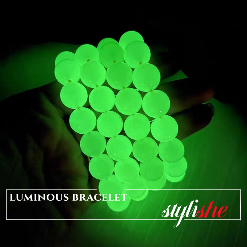 สร้อยข้อมือ ประดับลูกปัดหินเรืองแสง เครื่องประดับ แฟชั่นคู่รัก สไตล์เกาหลี สําหรับผู้หญิง
